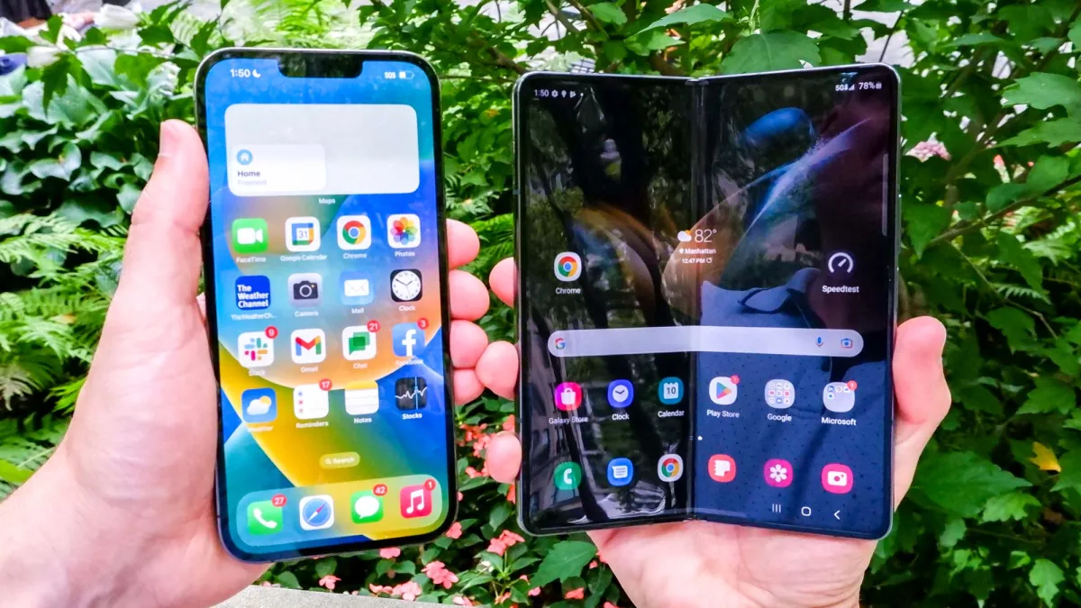 Galaxy Z Fold and iPhone 14 Pro